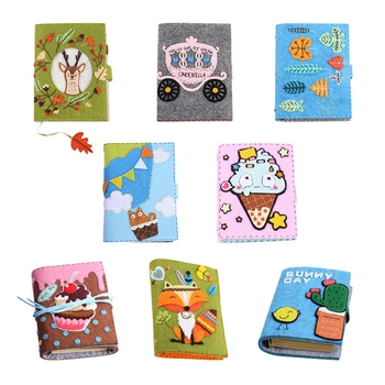 

Cartoon Felt DIY Package For Kid Girl Children Handmade Notebook Creative Animal Felt Material Book Package #72