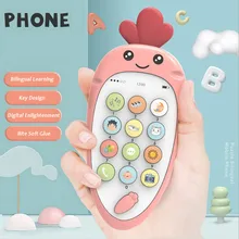 Детские Мультяшные игрушечные телефоны, английская музыка, Обучающие электронные телефоны для детей, Обучающие игрушки, головоломки, подарки
