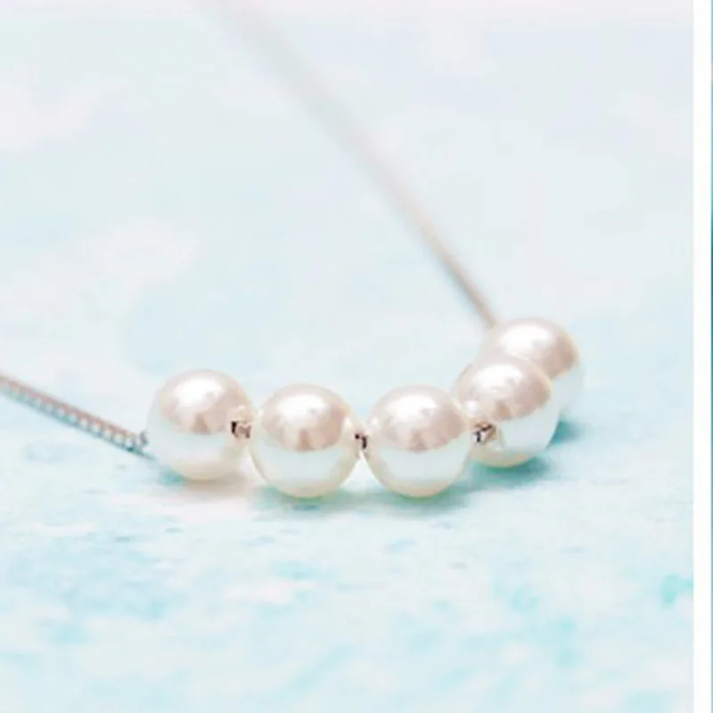 

S925 Fine Silver Natural Pearl Choker Necklace Short Summer Women's Versatile Simple Sweet Accessories Japanese And Korean Style