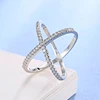 Luxury AAA Cubic Zirconia Micro Pave Setting Big X Shaped Finger Ring Fashion Stunning Cross Jewelry Women Accessories CRP178E ► Photo 3/6