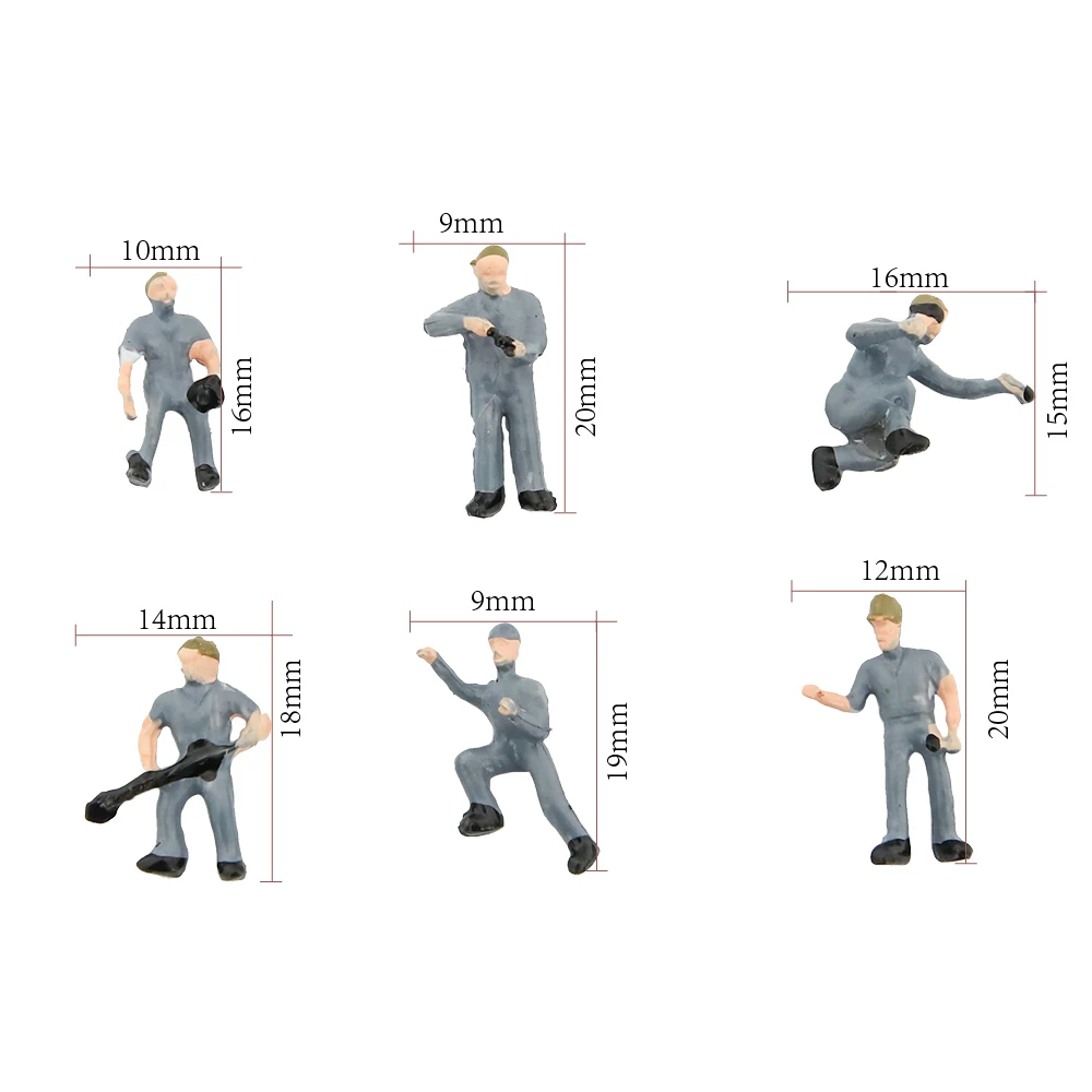 25pcs/lot HO 1:87 Scale Miniature Workers Model DIY Model Making Railway Train Architectural Figures with Ladders for Diorama 2