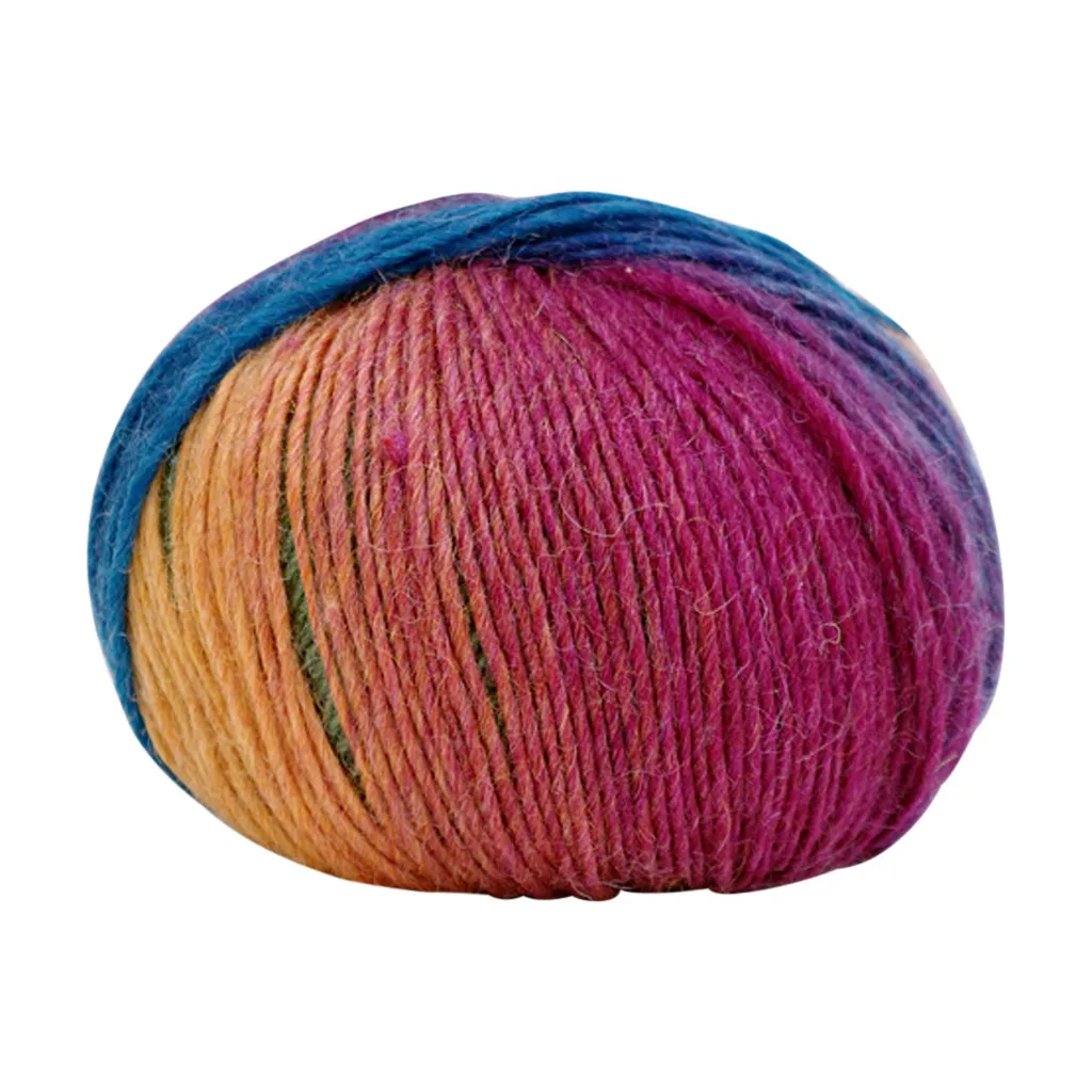 1 шт., вязаные толстые шерстяные разноцветные спицы для вязания вручную, разноцветные шерстяные спицы для пряжи