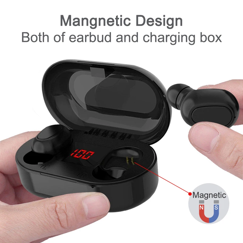 TWS Bluetooth Earphone With Microphone LED Display Wireless Bluetooth Earbuds Earphones Waterproof Noise Cancelling Headsets