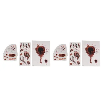 

22 Sheets Horror Stickers Scary Waterproof Funny Fake Wound Stickers for Party