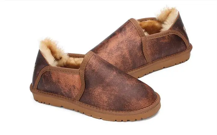 MEIKI/модные зимние мужские ботинки наивысшего качества на шнуровке; зимняя обувь из натуральной овечьей кожи; Натуральная шерсть; ботильоны на меху; 38-44