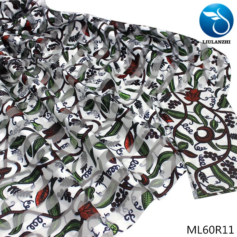 LIULANZHI лента органза ткань 4 ярдов цветочный принт стиль африканская лента Tissu и 2 ярдов полиэстер печать ML60R01-11