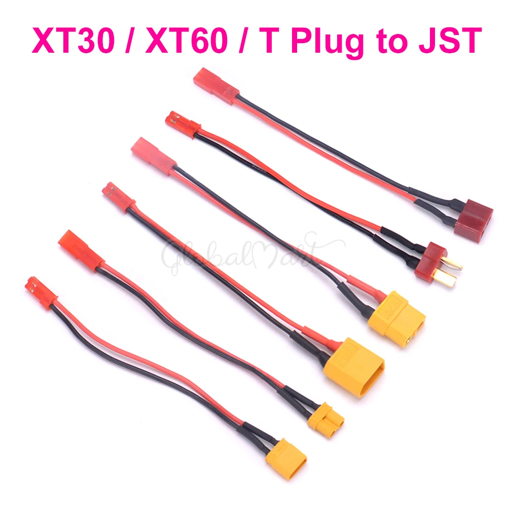 2pcs Dean T Plug Male to T Plug Female and JST Plug Male Connector Adapter Y8Z3 2pcs Dean T Plug Male to T Plug Female and JST Plug Male Connector Adapter Y8Z3