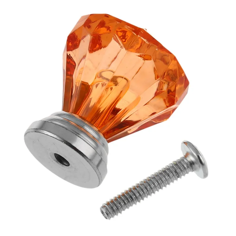 10PCS Amber Acrylic Drawer Pull Knob Cabinet Wardrobe Cupboard Bin Door Handles