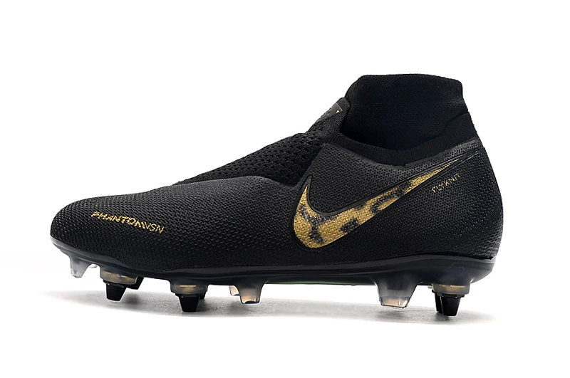 Nike Phantom VSN Elite DF SG-Pro футбольная обувь с защитой от засорения футбольная обувь с высоким голенищем бутсы уличные мужские мягкие футбольные бутсы Groud - Цвет: Black Lux