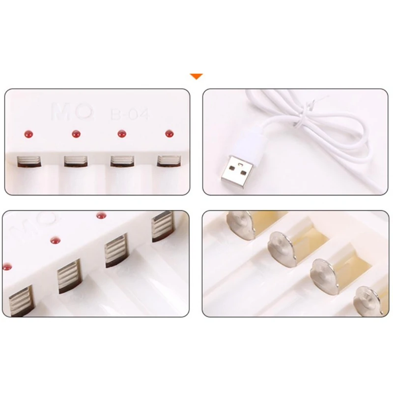 Универсальный 4 слота USB Смарт Зарядное устройство для зарядное устройство для никель-кадмиевых или никель-металл-AAA 5 № 7 номер Батарея интеллигентая(ый) Быстрая зарядная подставка Перезаряжаемые литий-ионный аккумулятор