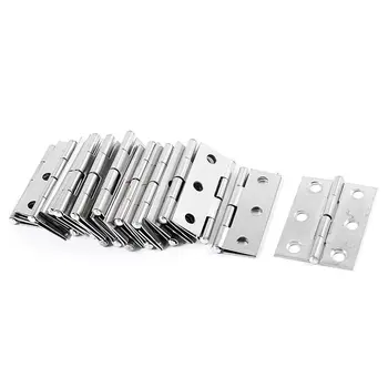 

20 pcs silver cabinet door stainless steel hinges top 44 mm long