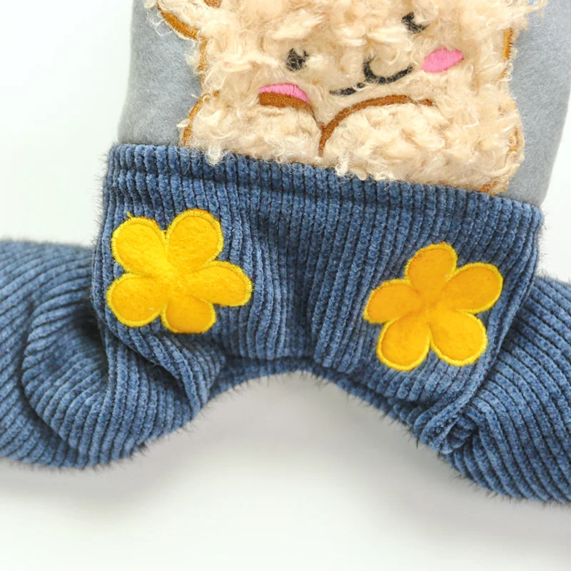 腮红花朵熊四脚裤棉衣_6104