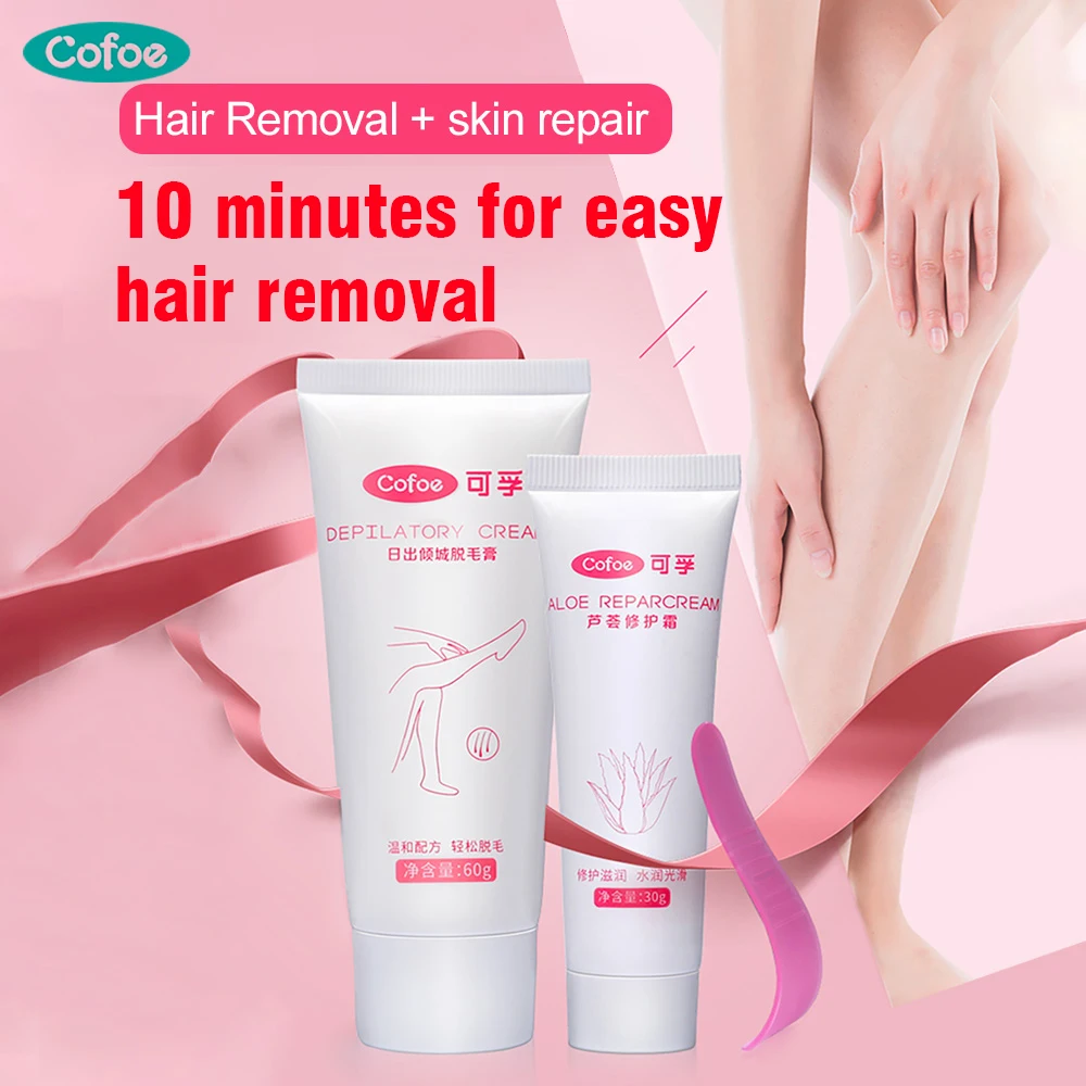 

Cofoe Hair Removal Cream & Repair Cream Set Unisex Gentle Not Stimulating Painless Remove of Axillary Hair & Leg Hair Body Care