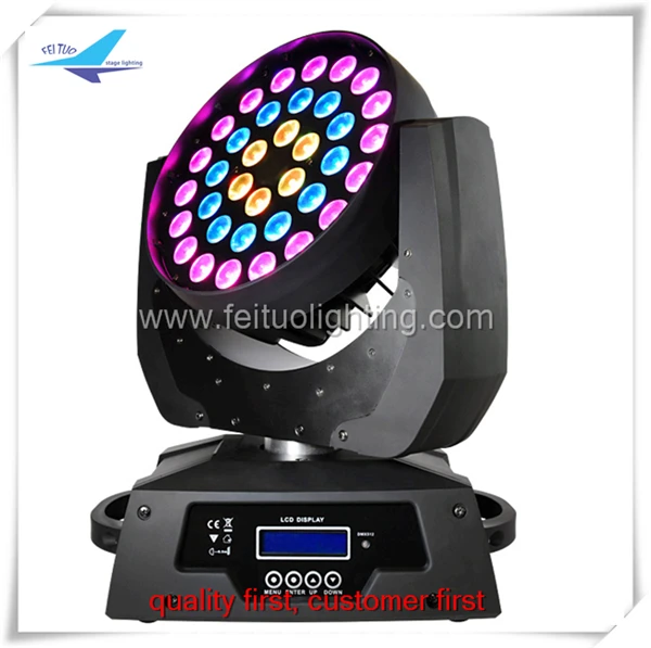 2 шт./Партия+ чехол для полета 10 Вт с увеличением Led Moving Head Wash 36 шт.* 10 Вт Zoom Light 4в1 RGBW 3 Cyclic вращающийся Lyre DMX512 звук активный