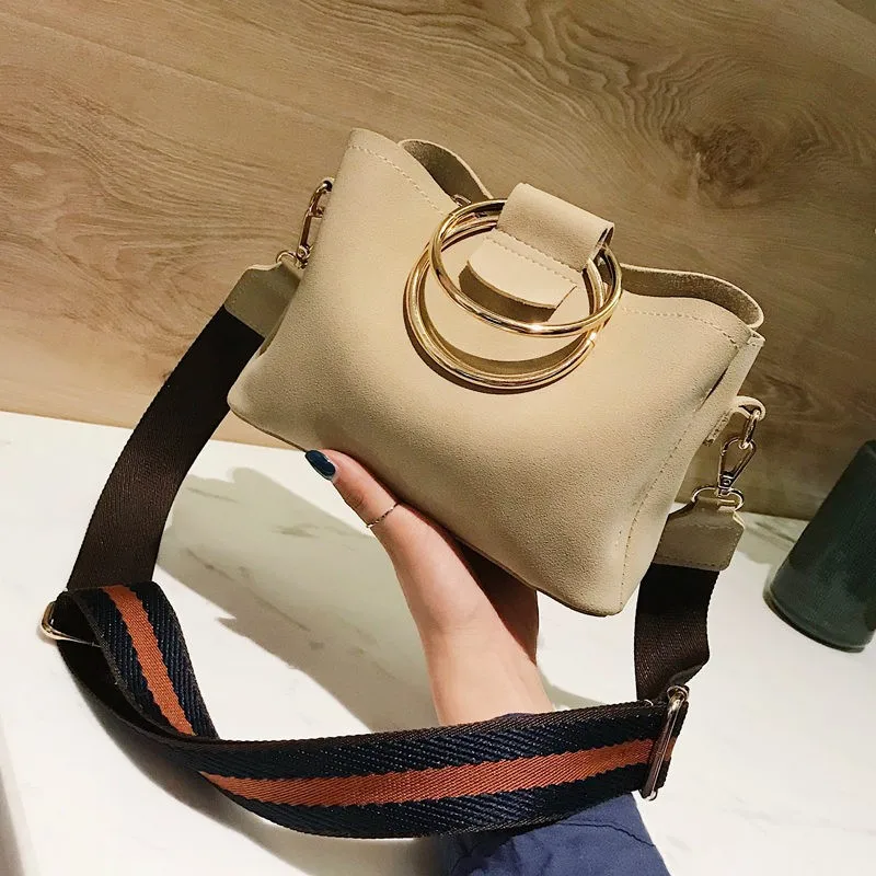 

INS Super Fire Bag Women's 2018 New Style Fashion Korean-style Fashion Circular Ring Handbag Versatile Broadband Crossbody Bag