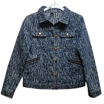 

Retro Letter Print Short Jeans Jacket Coat Women 2020 Spring Autumn Korean New Chic Denim Jacket Womens Winter Clothing