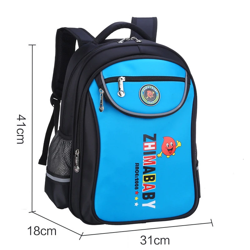 large blue Сумки мультфильм Водонепроницаемый школьный детский рюкзак для мальчиков девочек студентов мальчиков школьные сумки ранец ночь отражение полосы Mochila - Color: large blue