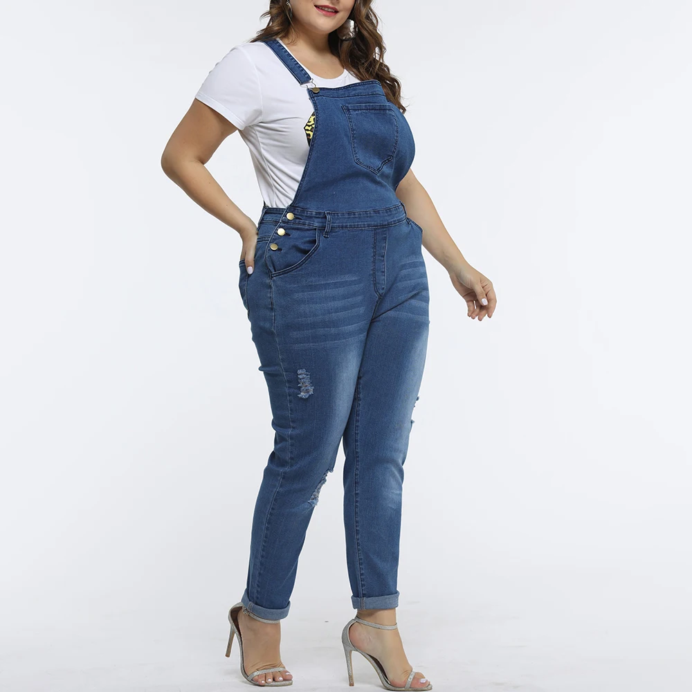 6XL, весенние комбинезоны размера плюс, mujer, повседневные однотонные джинсовые комбинезоны без рукавов, женские боди, цельные штаны, комбинезоны, комбинезон D30