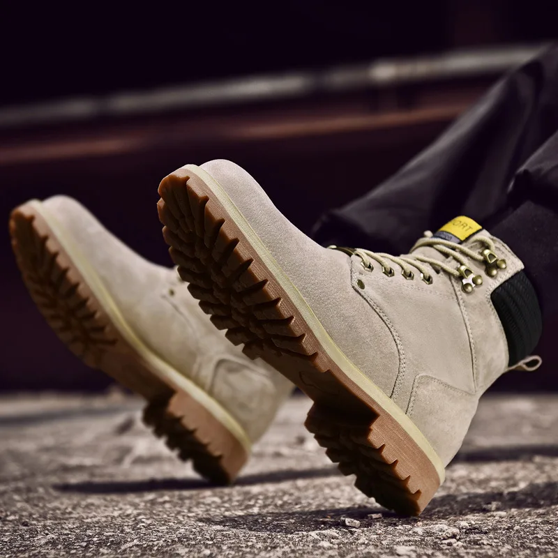 

Winter Hight-top MEN'S SHOES plus Velvet Warm Men Martin Boots Outdoor Snow Boots Large Size Shoe 38-47