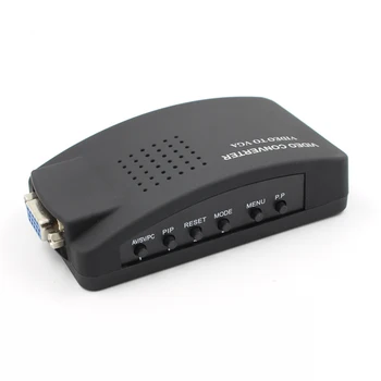 

Portable BNC to VGA Video Converter Composite S-video Input To PC VGA Output Adapter Digital Switch Box US/EU Plug
