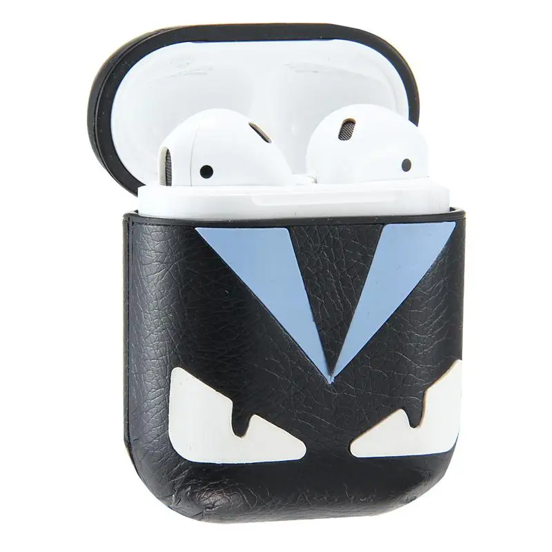 Чехол Angry Face из искусственной кожи для Airpods, чехол, защита от беспроводной зарядки, противоударный защитный чехол, аксессуары для наушников