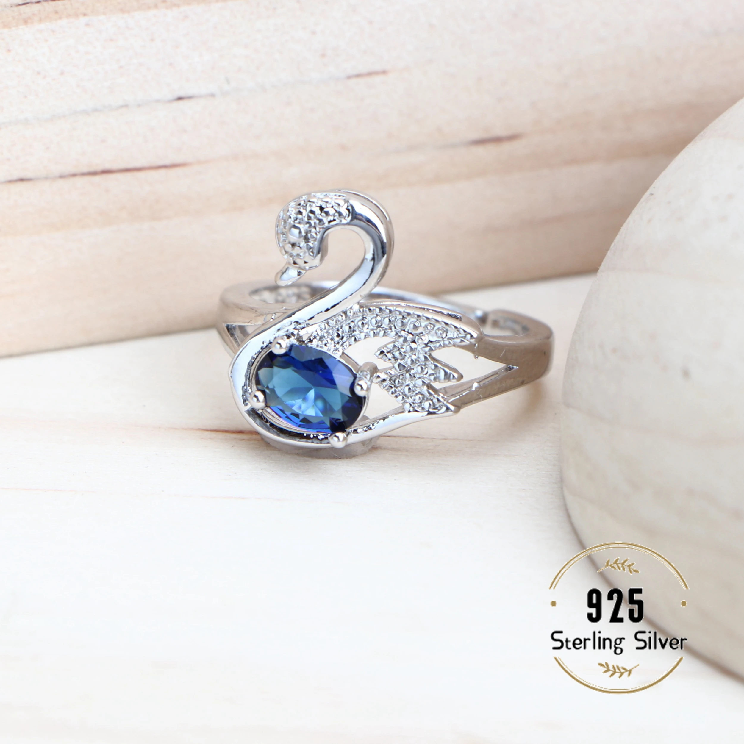 Silver Jewelry Set Women Bridal 925 Sterling Silver Blue Cubic Zirconia Wedding Earrings Rings Bracelets Pendant Necklace