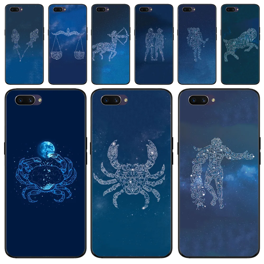  Viviana 12 constellation zodiac signs Black TPU Soft Phone Case Cover For OPPO F5 F9 F3 F11 pro A92020 K1 A77 RENO A52020 | Мобильные
