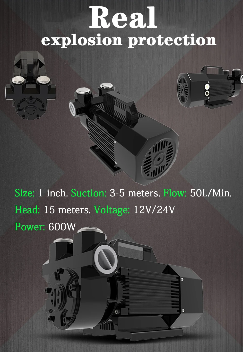 12 V/24 V бензиновый насос с взрывозащищенной Системы микро топливный насос из нержавеющей стали самовсасывающий электрический дизельный насос 600 Вт 60l/мин
