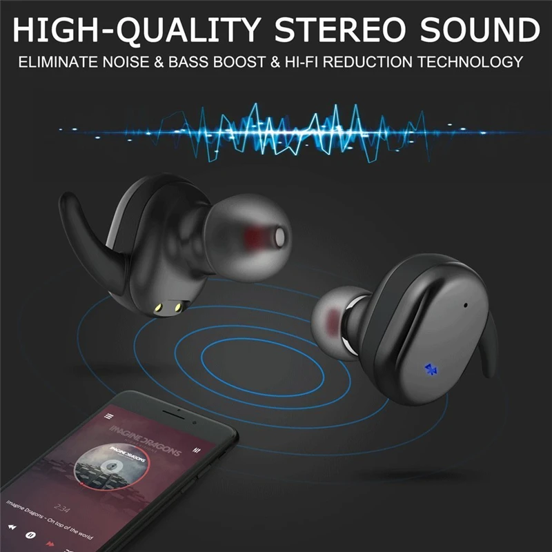 Мини наушники Bluetooth 5 0 TWS беспроводные 3D стерео с голосовым управлением