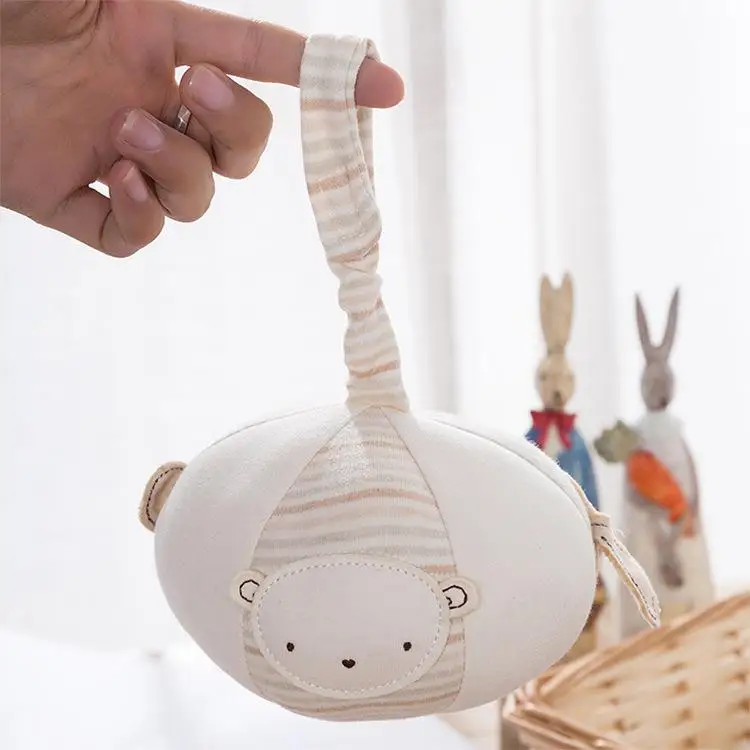 Kuulee Baby Органический хлопок животный игрушечный мяч новорожденный ручной ловля мяча ручной удерживающий колокольчик мяч Усмиряющий погремушка игрушка хлопковая ткань