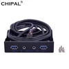 CHIPAL 20Pin 4 Port USB 3.0 Hub PC Front Panel Bracket HD Audio 3.5mm Earphone MIC Connector For Desktop 3.5