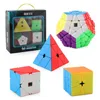 4pcs Speed Cube Set Moyu MofangJiaoshi 2x2 3x3 4x4 5x5 Meilong Magic Cube pyramid skew Megaminx SQ1 Packing Educational Toys 2