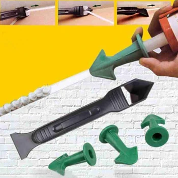 

Sealant Spatula Scraper Caulking Tool Kit Caulk Finisher Floor Grout Scraper with Different Size Nozzles for Home Supplies