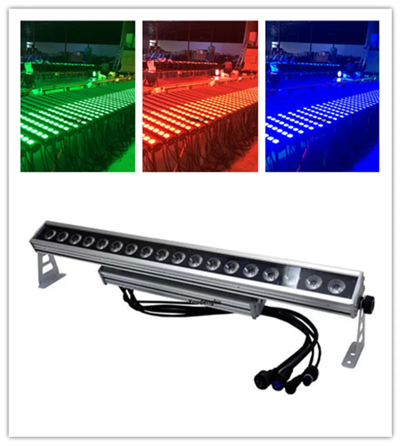 

8pcs LED pixel wall light dmx 512 Wall Washer Light 18x15w RGBWA 5in1 waterproof Strip LED Wall Washer Beam Bar Light