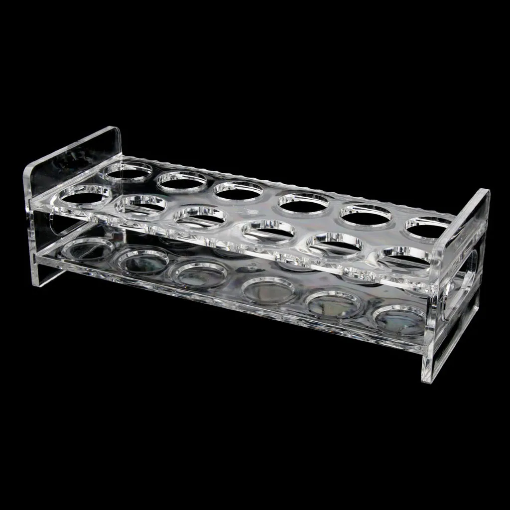 Crystal Clear Acrylic Shot Glass Holder with Handle,  Wine Liquor Cup Serving Tray, 12 Hole
