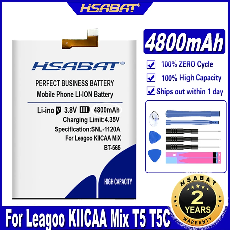 Аккумулятор HSABAT 4800 мАч для Leagoo KIICAA Mix T5 T5C | Мобильные телефоны и аксессуары