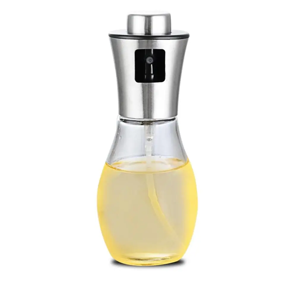 

200ML Stainless Steel Lecythus Barbecue Fuel Injection Bottle Sprayer Soy Sauce Vinegar Sprayer Press Leakproof Glass Oil Can