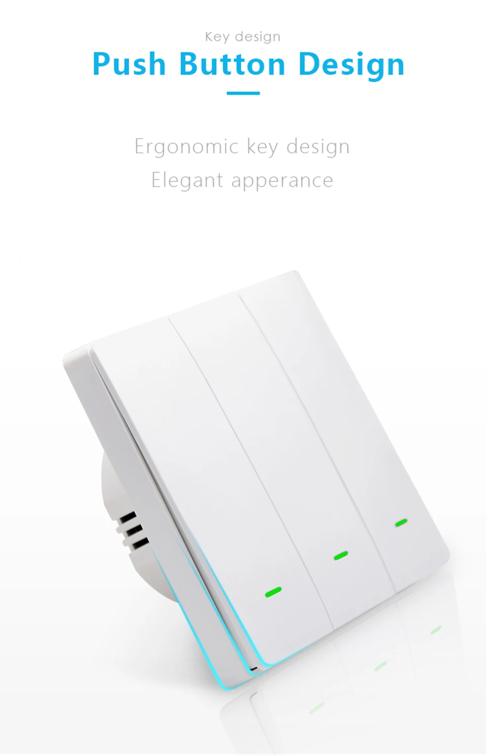 EJLINK Tuya Wifi Smart Switch Push Button Wall Light Switch 220V Smart Home Switch No Neutral Works With Alexa, Google Home (8)