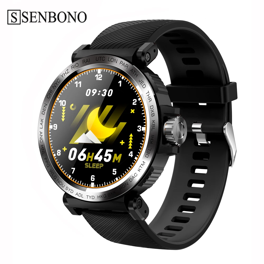 SENBONO Smart Watch Men Full Touch IP68 waterproof Sports Clock Heart Rate Wristband women Smartwatch for IOS Android phone | Электроника