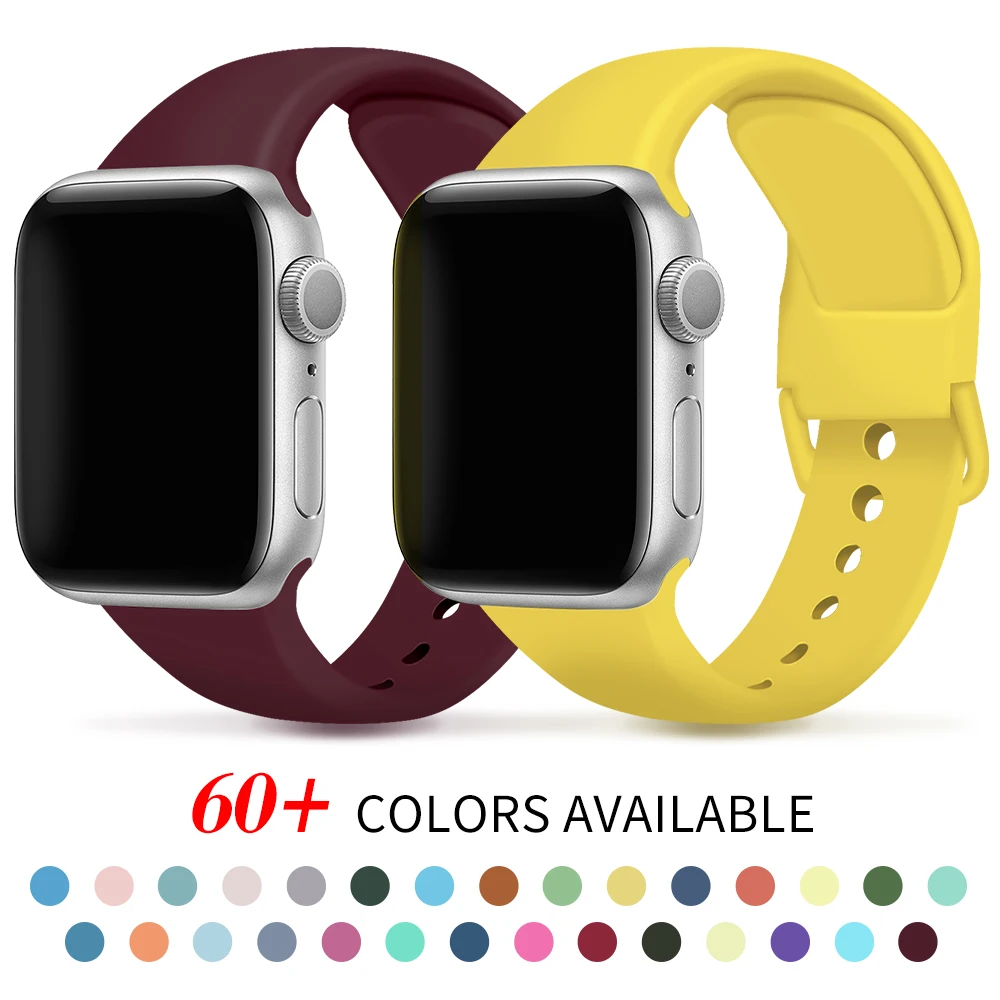 

Strap For Apple Watch band 38mm 42mm iWatch Accessories Sport wristband Silicone bracelet Apple watch serie 3 4 5 SE 6 40mm 44mm