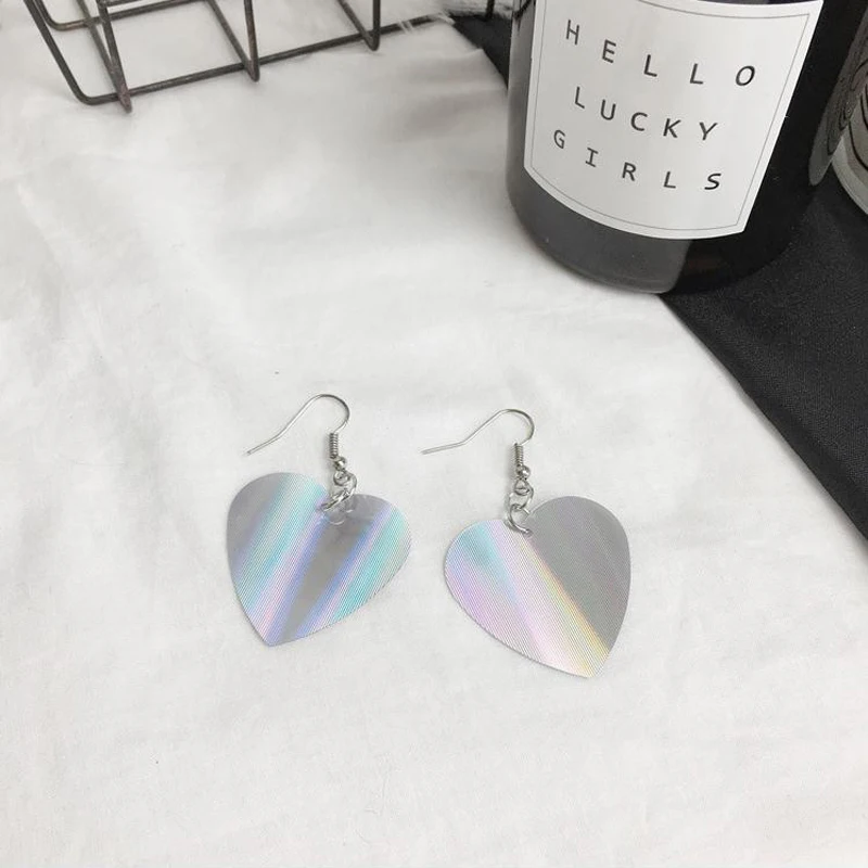 Женские серьги подвески с блестками FSUNION Серьги серебряного цвета большим