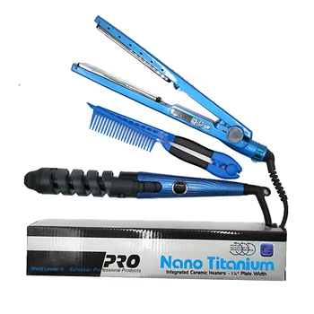 

2020 Women Multifunctional Hair Straightener Pro 2 in 1 Twist Hair Curling & Straightening Iron Curler Irons Flat Iron Set