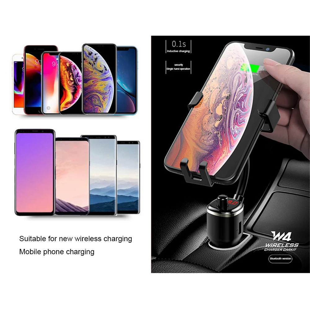 NEW HOT SALE Bluetooth 5.0 EDR Car Wireless Charge With Holder MP3 Player FM Transmitter Dual USB Charger 5V 2.4A 5