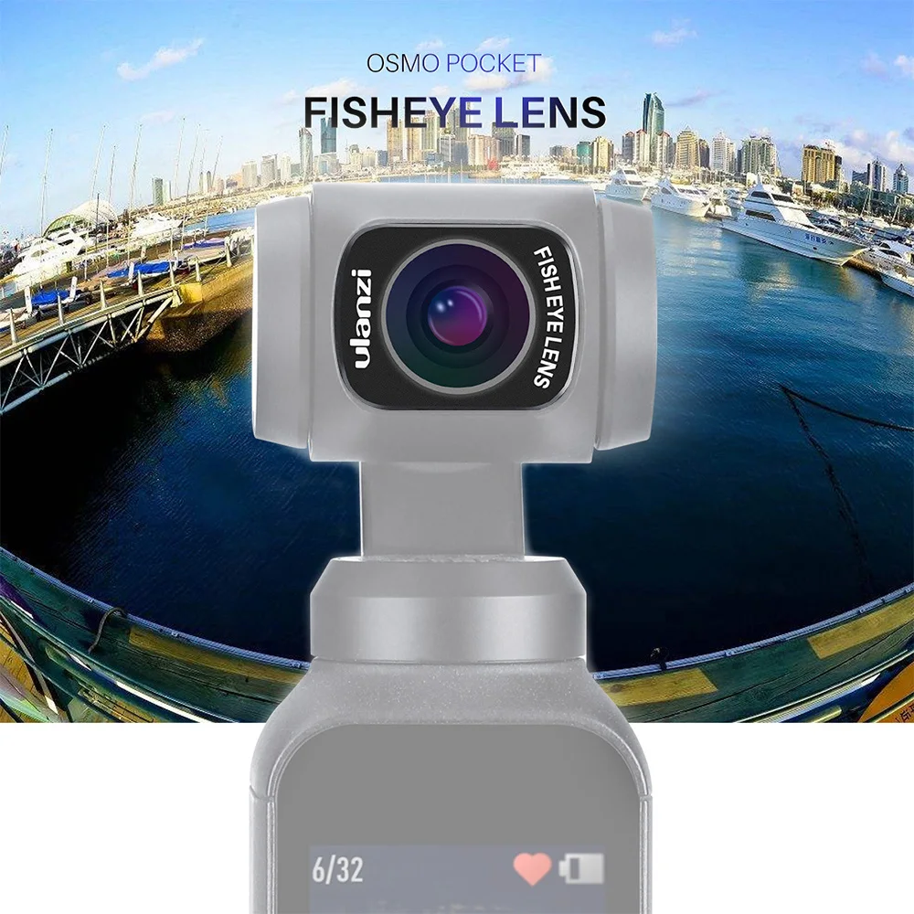 Ulanzi мини линза рыбий глаз Магнитный дизайн для DJI OSMO Карманный карданный камера Оптическое стекло аксессуары для OSMO карманная линза