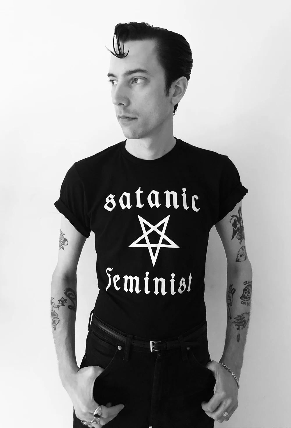 Satanic feminist t shirt Clearance