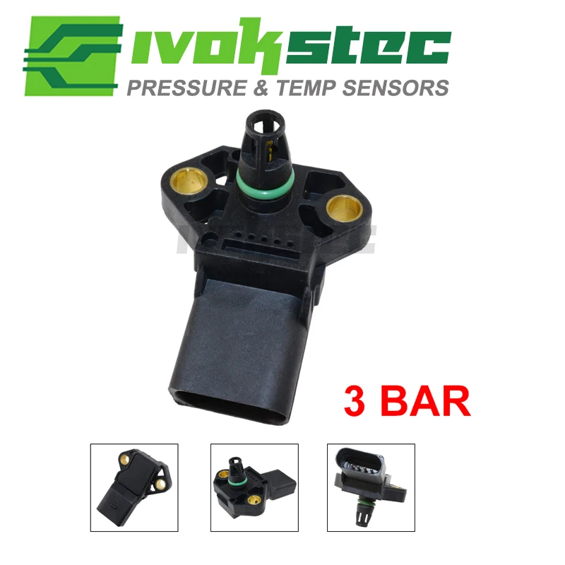 Датчик давления впускного воздуха 3 бар датчик Druck для VW Beetle Golf Jetta Passat Touareg Tiguan CC 1 9