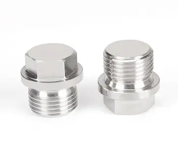

1pcs M16 M18 M20 M22 M27 M30 hex flange plugs drive 316 stainless steel pipe fittings set screw tube male bolt 1.5/2mm pitch