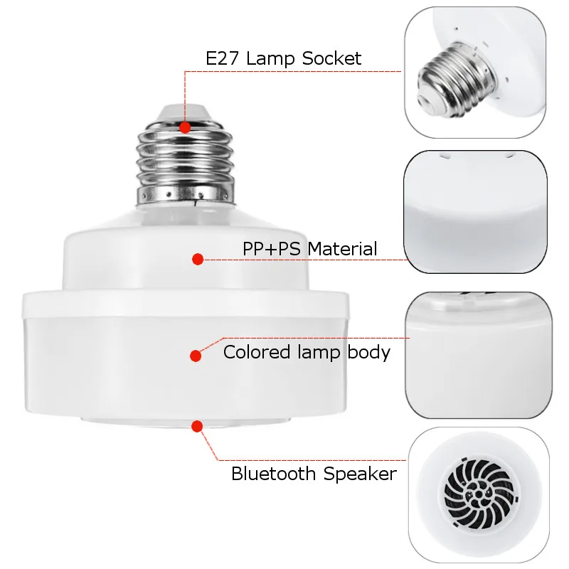 E27 5 Вт bluetooth динамик лампа музыка Смарт RGB беспроводной воспроизведение светодиодный RGB Музыка лампа светильник