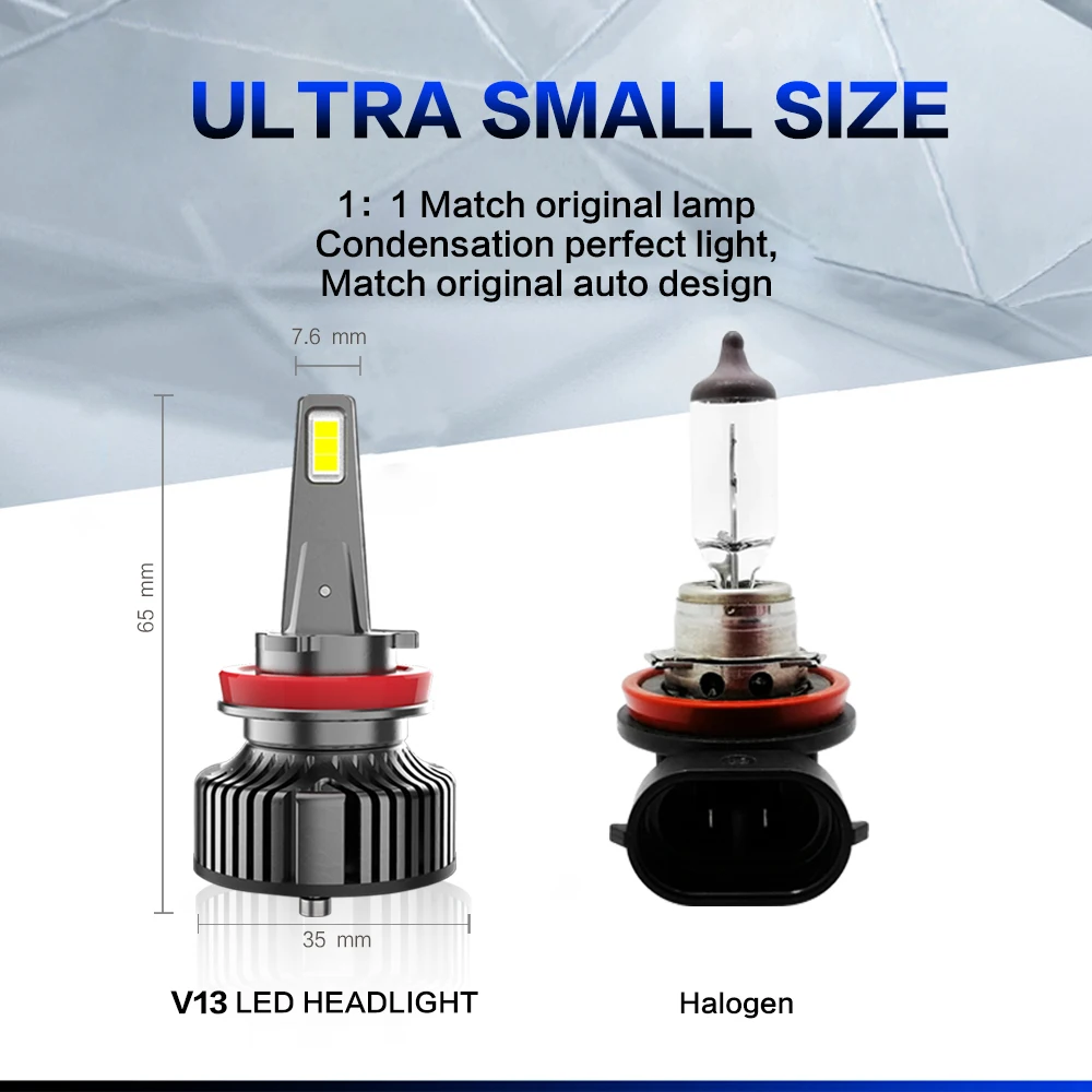 YOTONLIGHT 2 x Canbus H11 H7 Bulb Led Headlights H4 H1 H8 9005 9006 HB3 HB4 Led Lamp 9004 9007 H16 5202 H13 D1 D4 D5 80W 20000LM