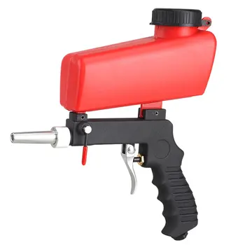 

90psi Portable Gravitys Sandblasting Guns Pneumatic Small Sand Blasting Machine Flows Adjustable Pneumatic Sandblasting Set